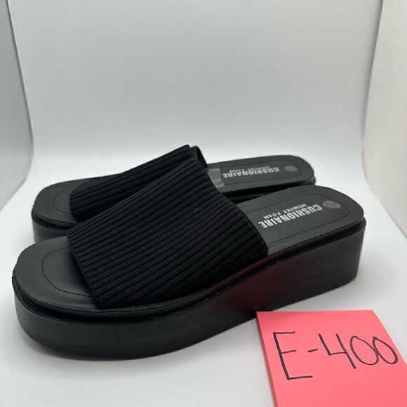 CUSHIONAIRE Women's Pim knit platform sandal with +Memory Foam 6 BLACK - Picture 3 of 7